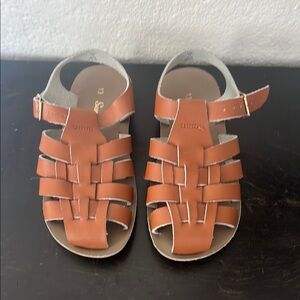 Sun-San Salt Water Sandals Hoy Brown Leather Kids Sandals 13 like new unisex